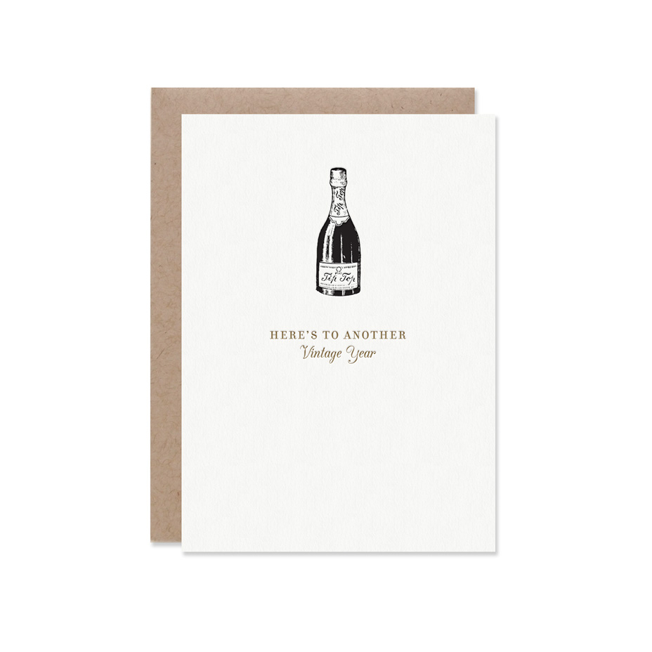 Vintage Year Card Letterpress greeting cards, paper goods and
