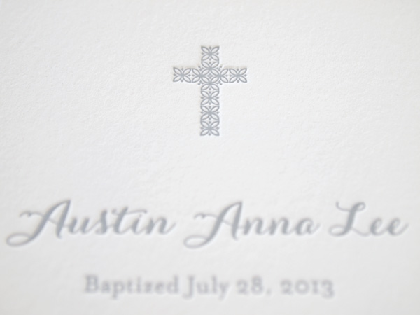 Letterpress Baptism Card