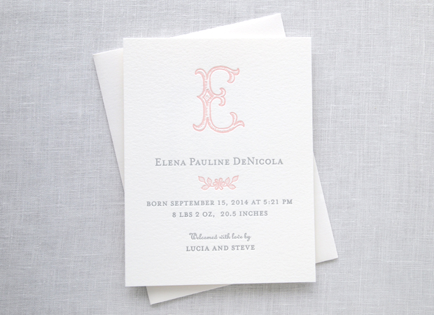 Letterpress Birth Announcements