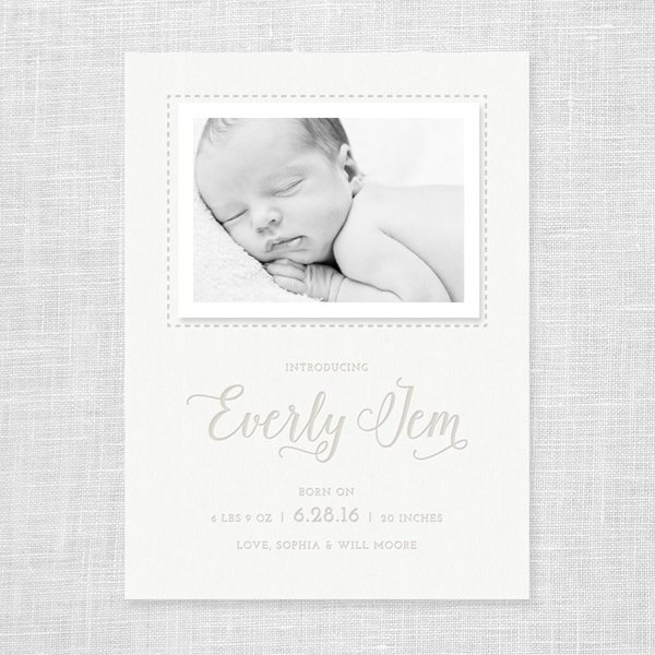 Shop Update: Letterpress Baby Announcements