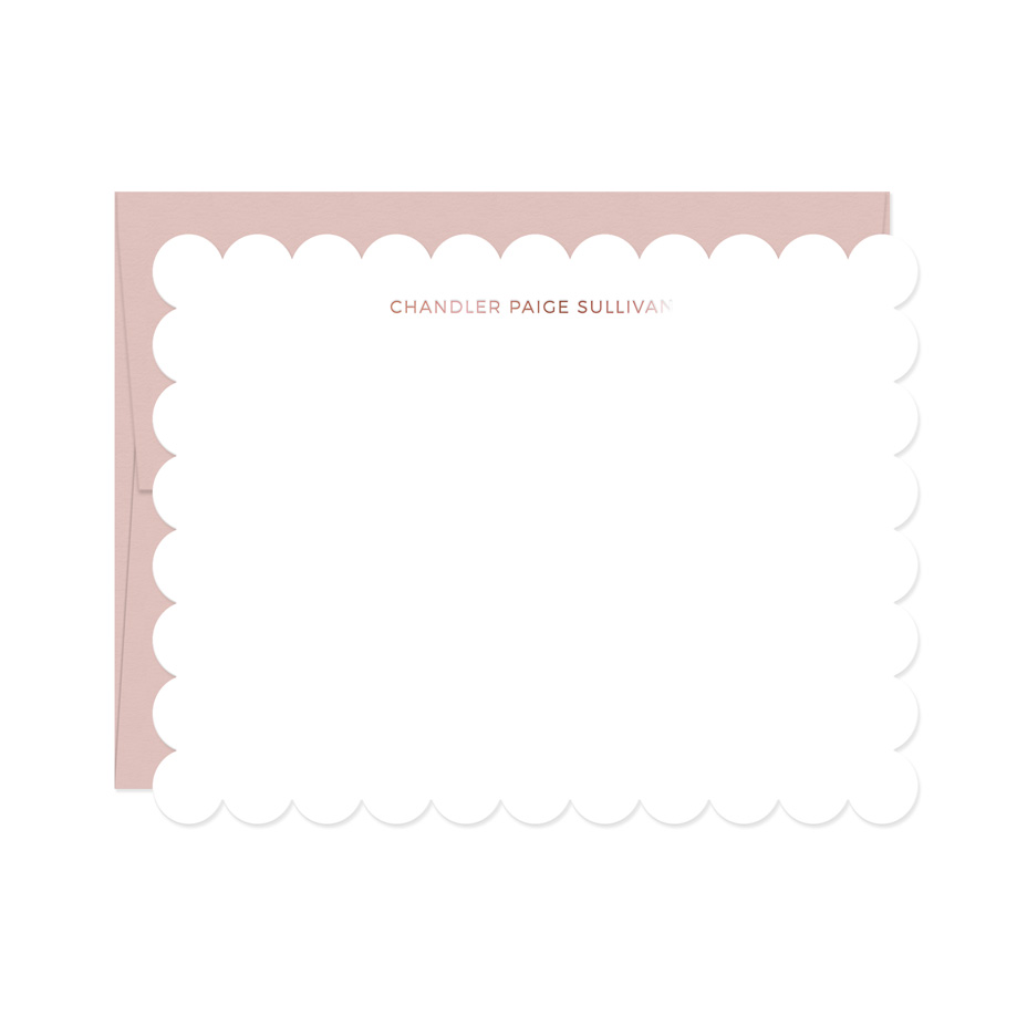 Scallop Edge Personalized Stationery