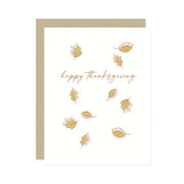 Fall Leaves Thanksgiving Card | Letterpress greeting cards, paper goods ...