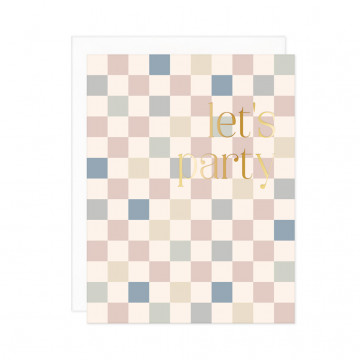 Multi Check Let's Party Card | Letterpress greeting cards, paper goods ...