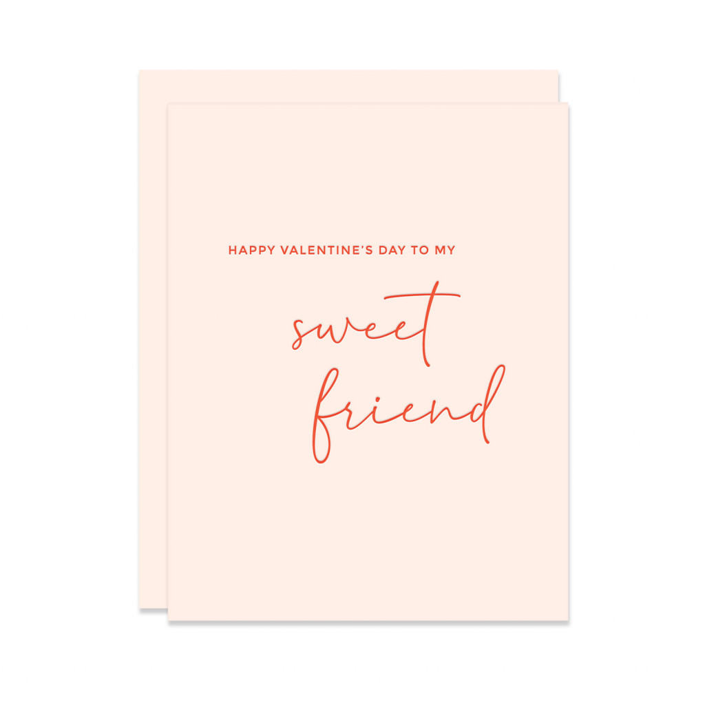 Sweet Friend Letterpress Valentine